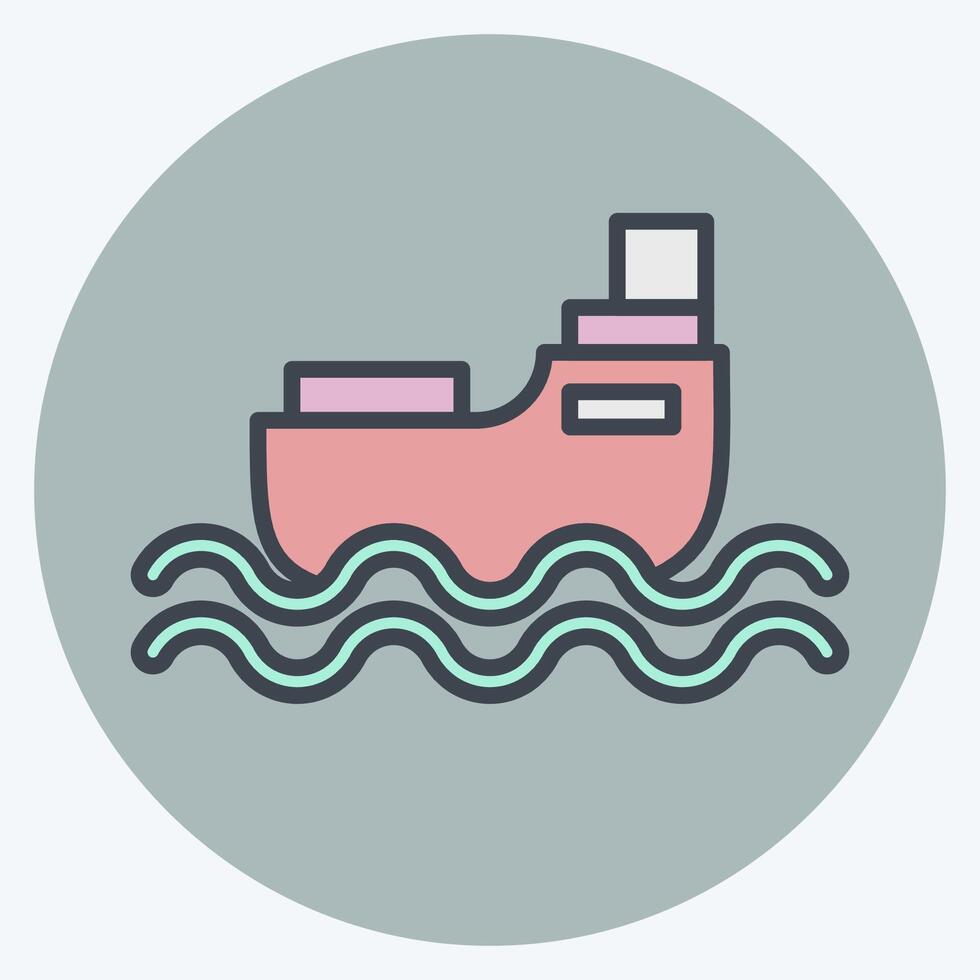 Icon Ship. related to Transport symbol. color mate style. design editable vector