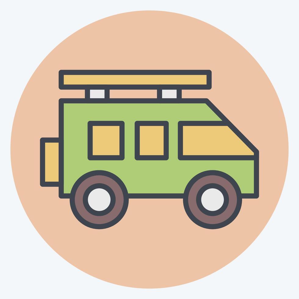 Icon Suv. related to Transport symbol. color mate style. design editable vector