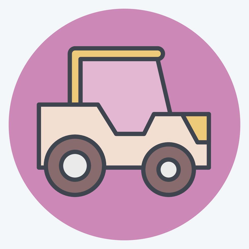 Icon Tractor. related to Transport symbol. color mate style. design editable vector