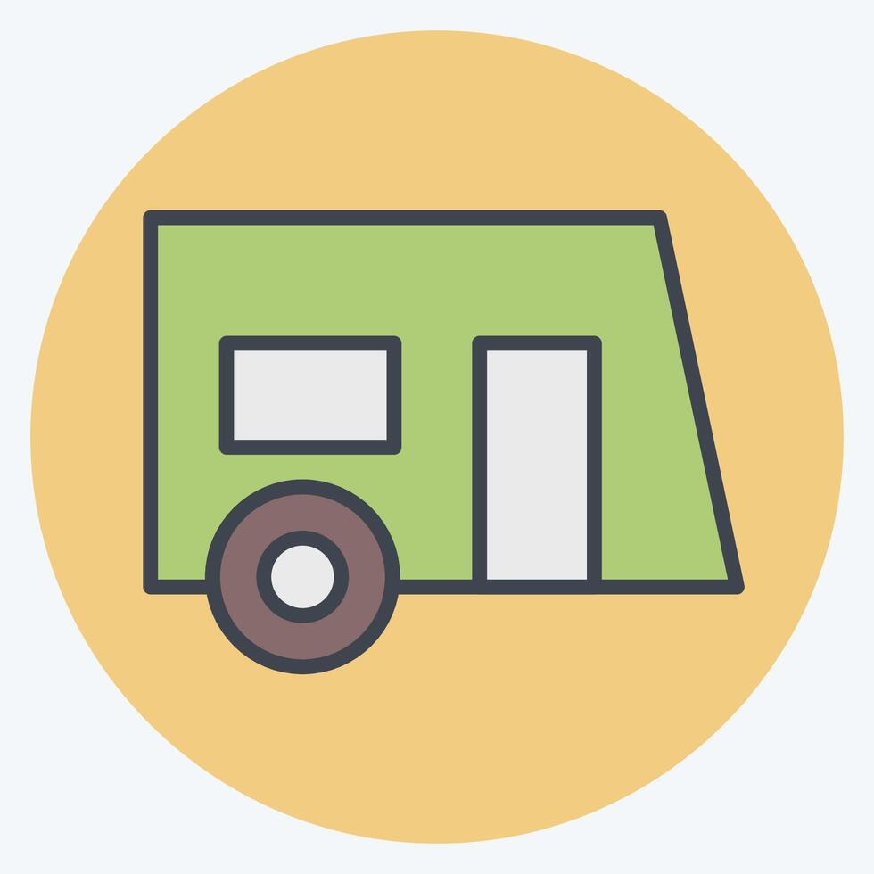 Icon Caravanning. related to Transport symbol. color mate style. design editable vector