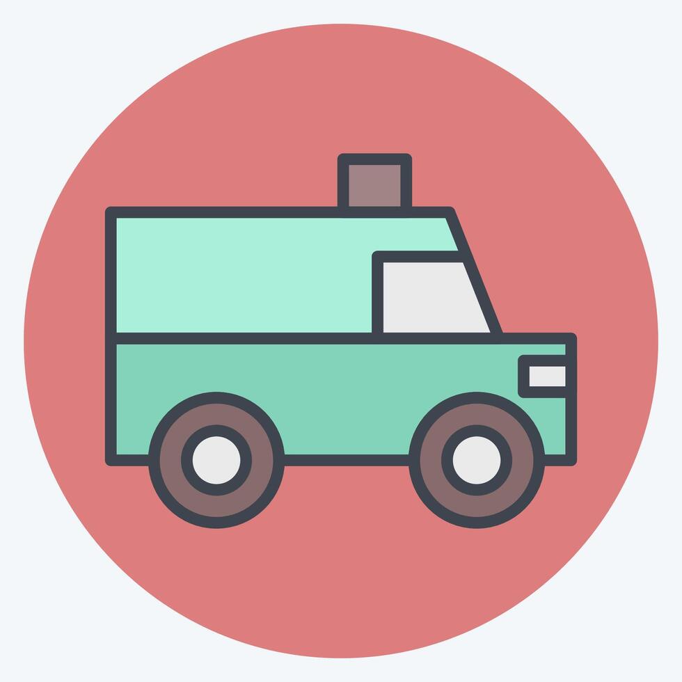 Icon Ambulance. related to Transport symbol. color mate style. design editable vector