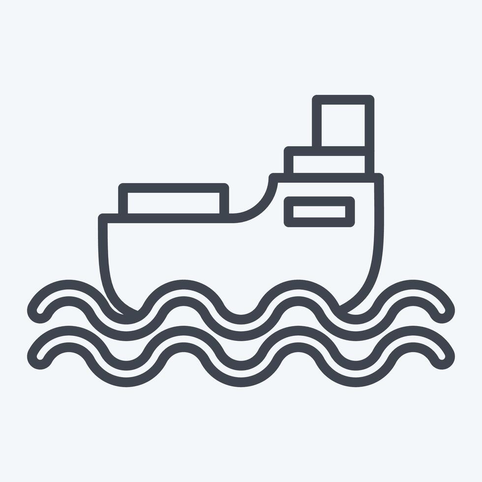 Icon Ship. related to Transport symbol. line style. design editable vector