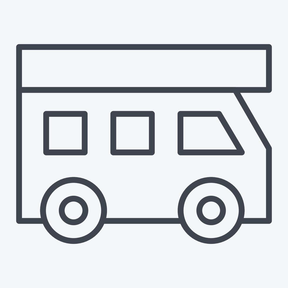 Icon House On Wheels. related to Transport symbol. line style. design editable vector