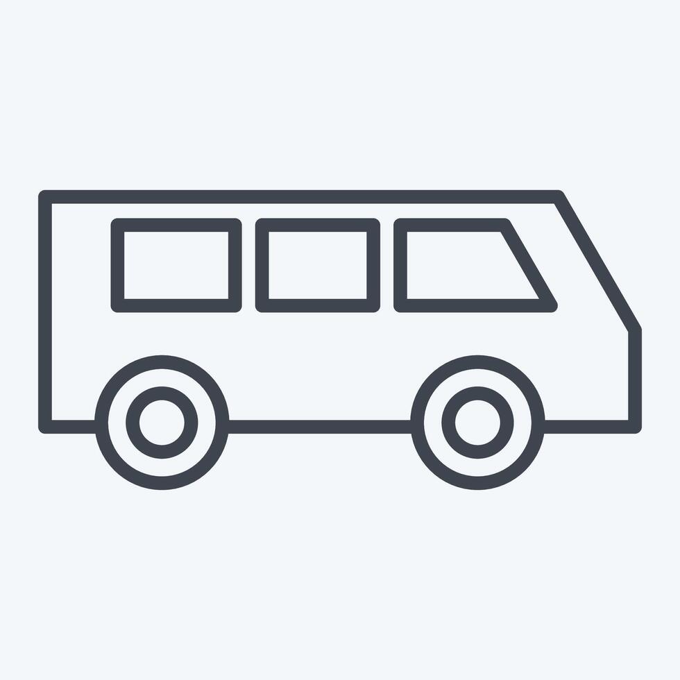 Icon Mini Bus. related to Transport symbol. line style. design editable vector