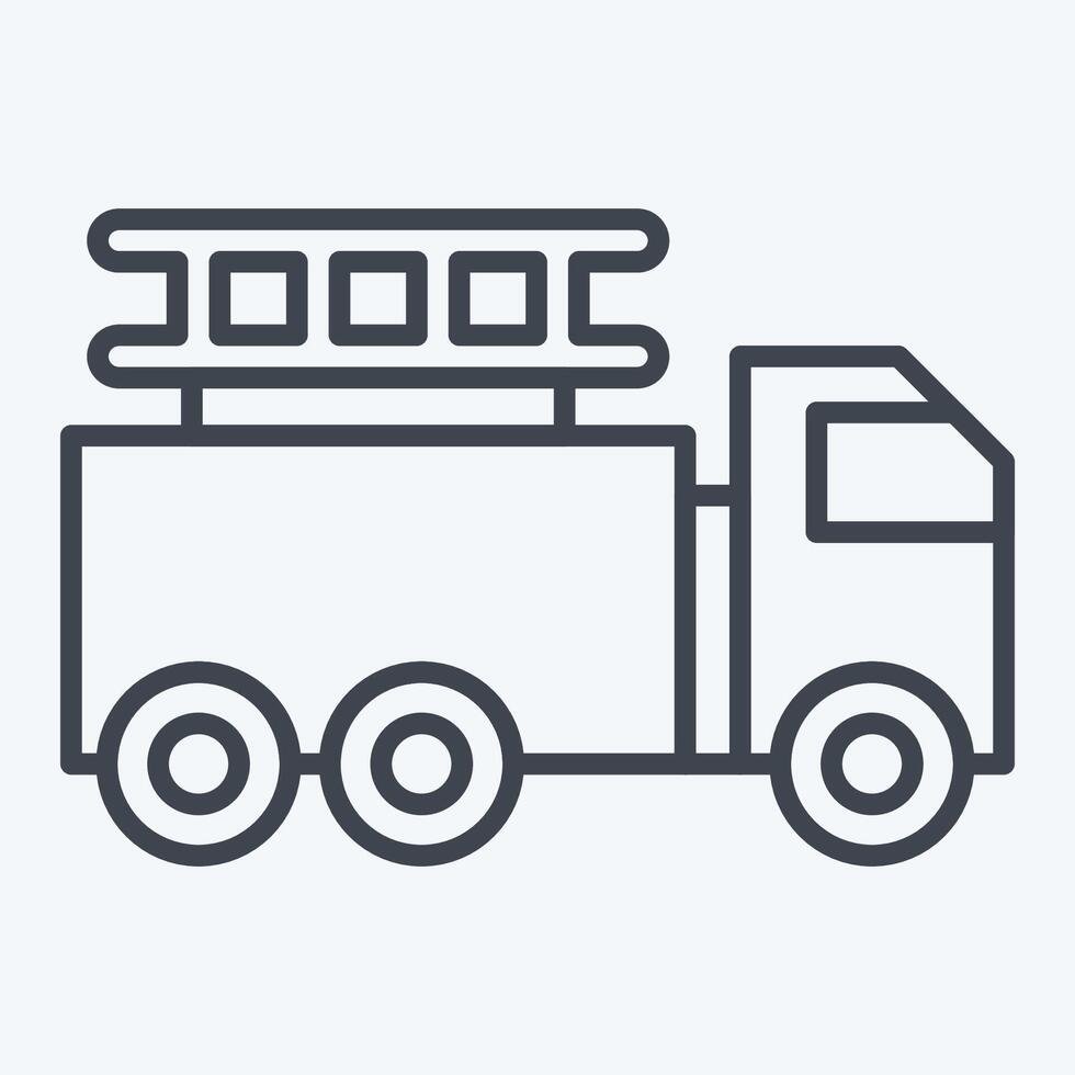 Icon Fire Truck. related to Transport symbol. line style. design editable vector