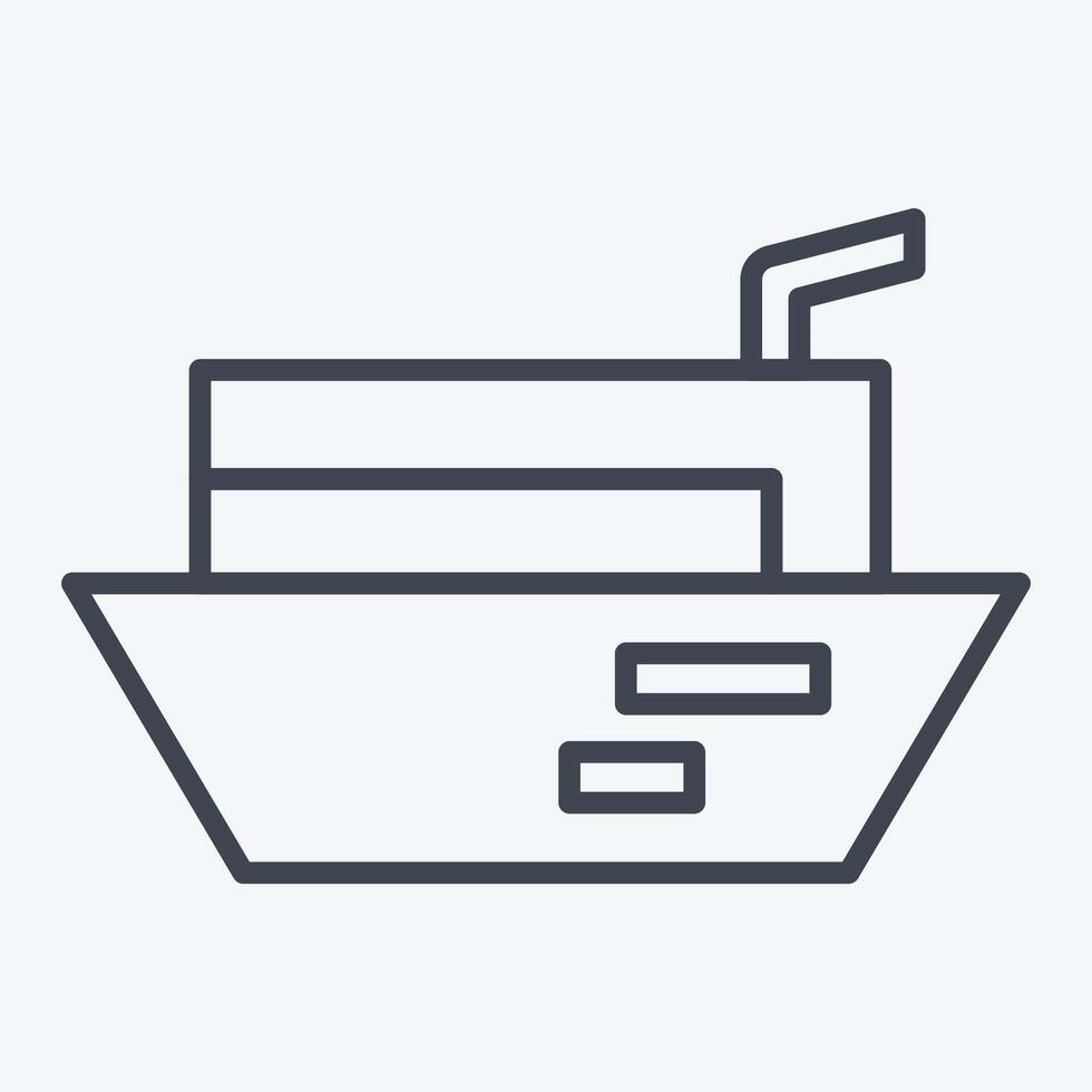 Icon Cargo Barge. related to Transport symbol. line style. design editable vector