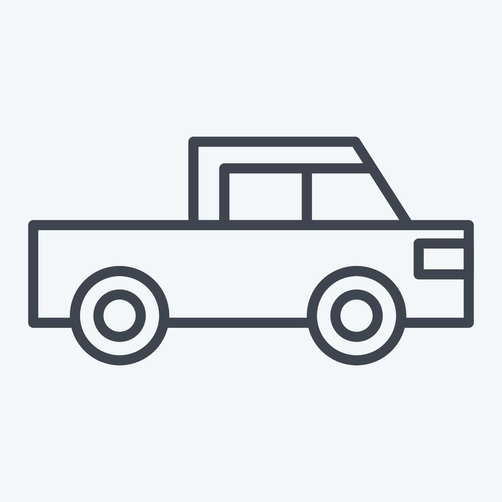 Icon Flatted Lorry. related to Transport symbol. line style. design editable vector