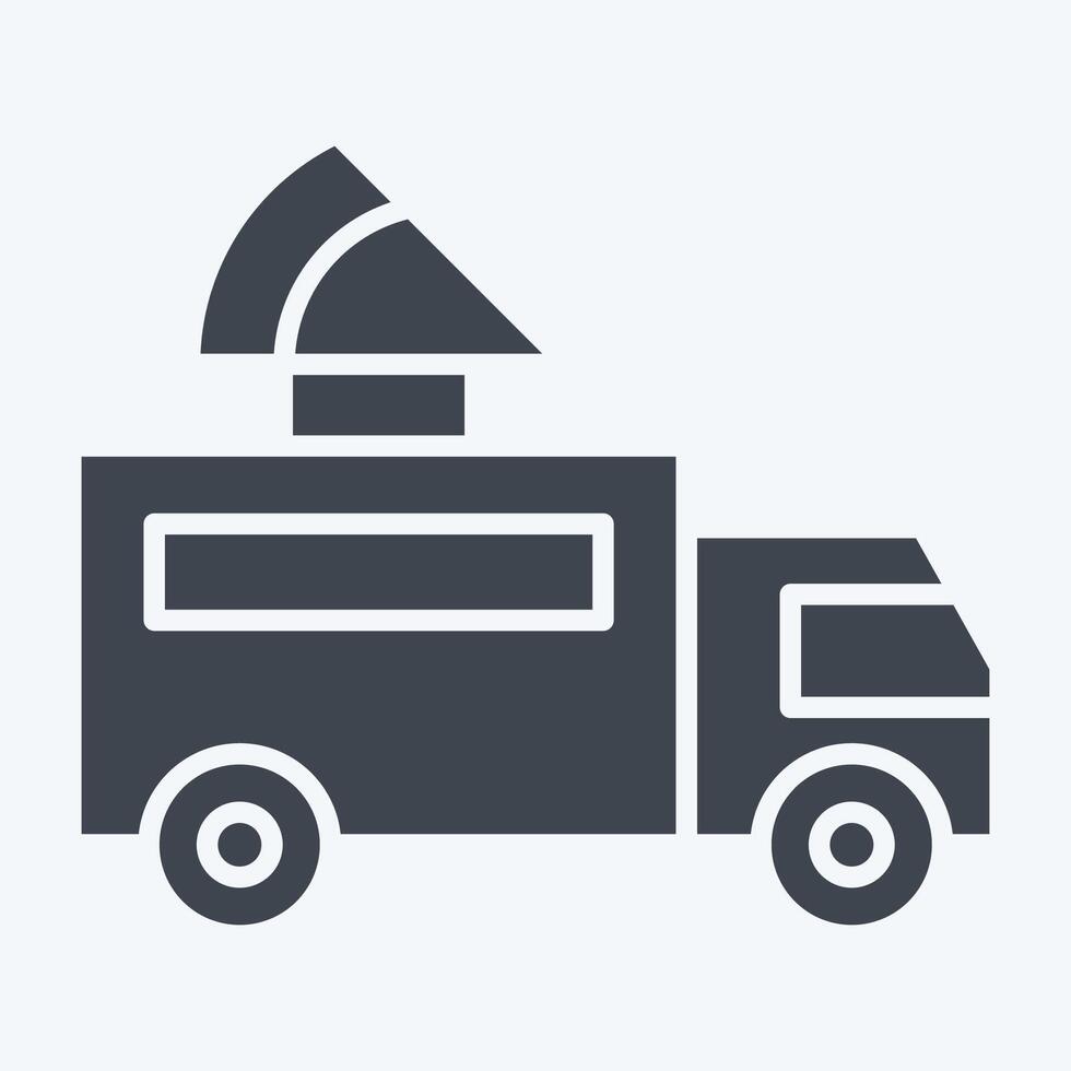 Icon Pizza Truck. related to Transport symbol. glyph style. design editable vector