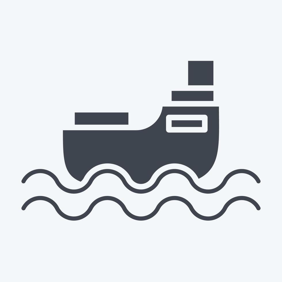 Icon Ship. related to Transport symbol. glyph style. design editable vector