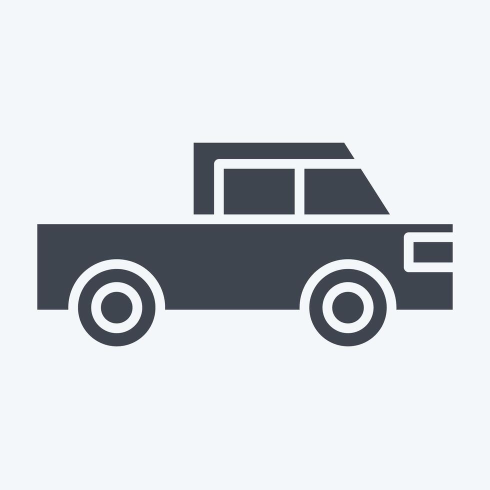 Icon Flatted Lorry. related to Transport symbol. glyph style. design editable vector