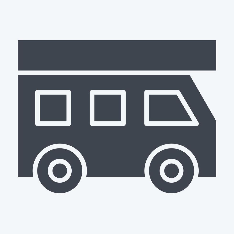 Icon House On Wheels. related to Transport symbol. glyph style. design editable vector