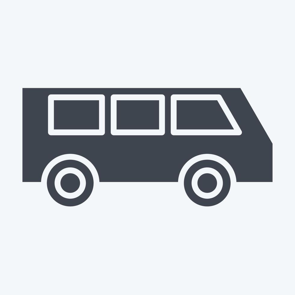 Icon Mini Bus. related to Transport symbol. glyph style. design editable vector