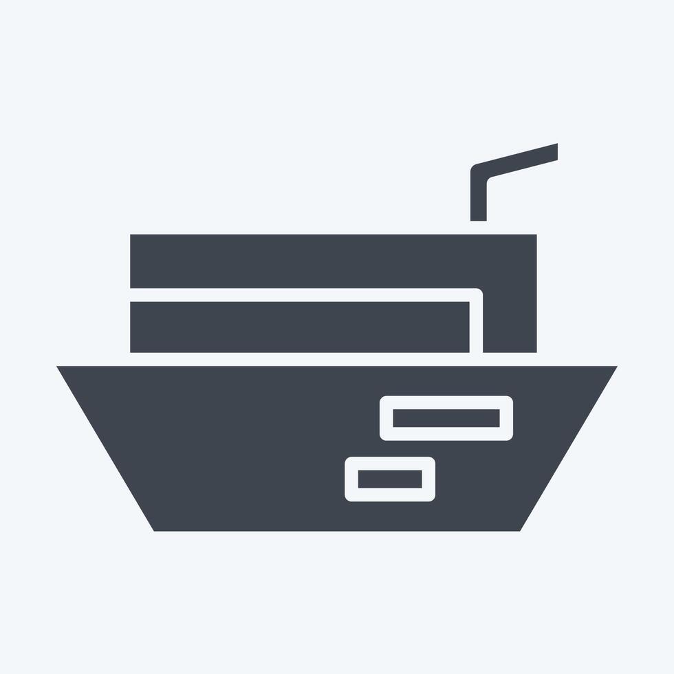 Icon Cargo Barge. related to Transport symbol. glyph style. design editable vector