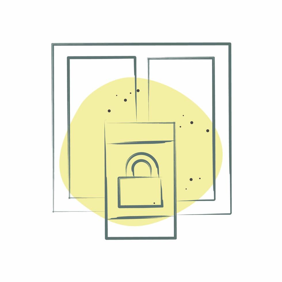 Icon Window Lock. related to Home Security symbol. Color Spot Style vector