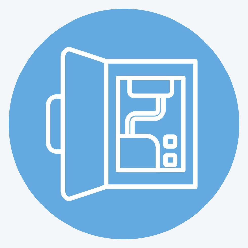 Icon Backup Battery. related to Home Security symbol. blue eyes style vector