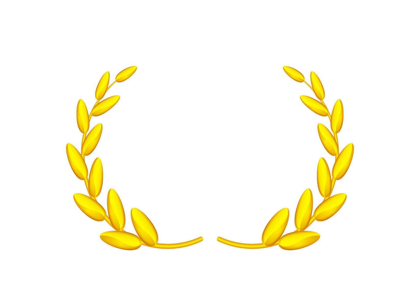 golden laurel wreath isolated on white, circle frame gold laurel wreath symbol, gold laurel wreath element of graduation certificates card, royal luxury vip for ornament avatar vintage icon vector