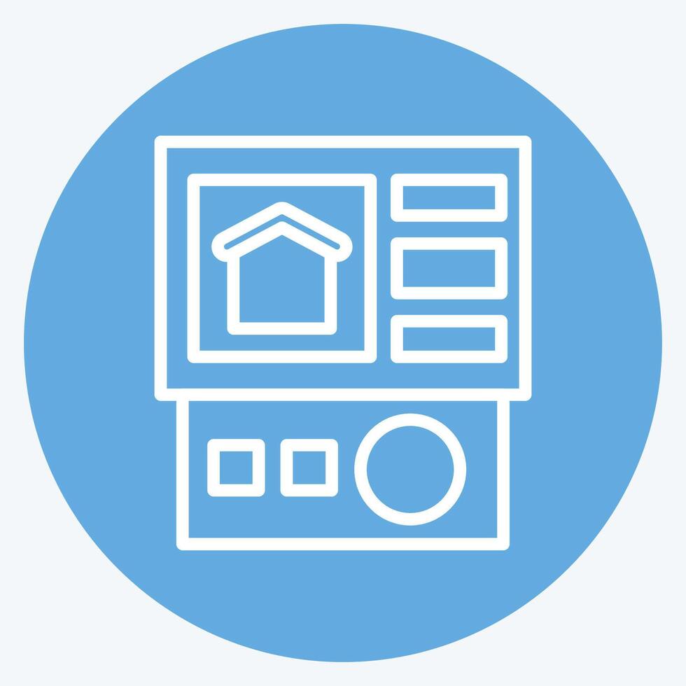 Icon Control Panel. related to Home Security symbol. blue eyes style vector