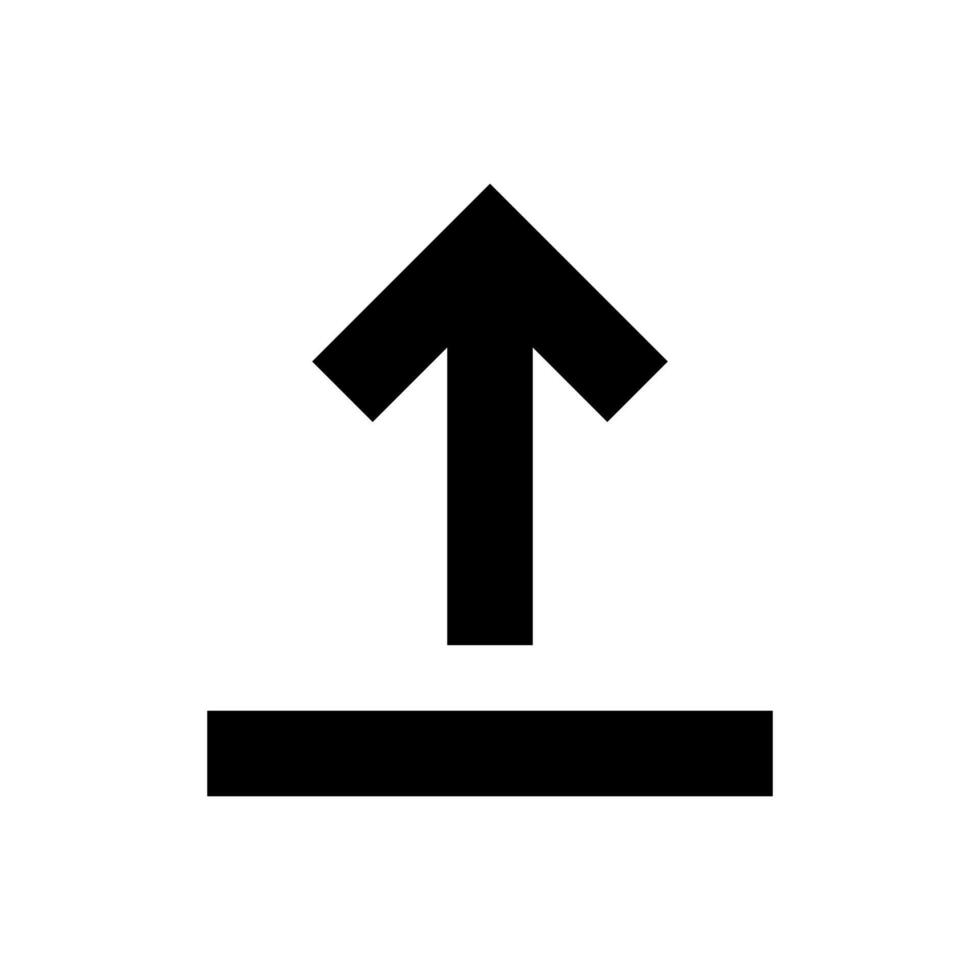 arrow pointing up, download button isolated on white, simple arrow for icon flat line, black arrow up direction, arrow sign of next or download upload concept vector