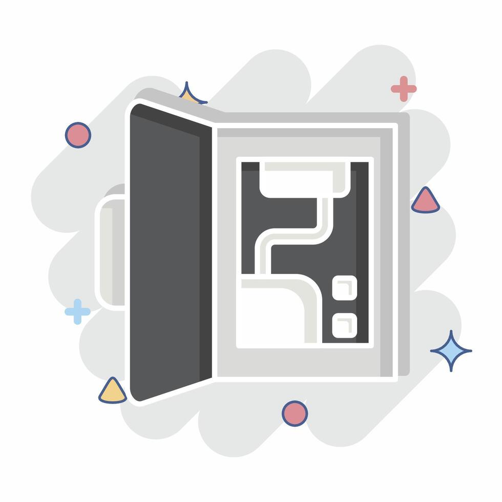 Icon Backup Battery. related to Home Security symbol. comic style vector