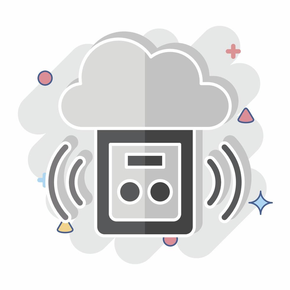 Icon Carbon Monoxide Detector. related to Home Security symbol. comic style vector