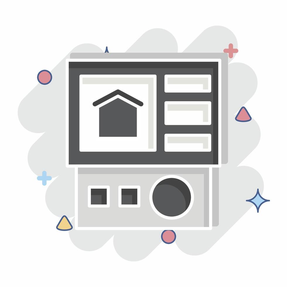 Icon Control Panel. related to Home Security symbol. comic style vector