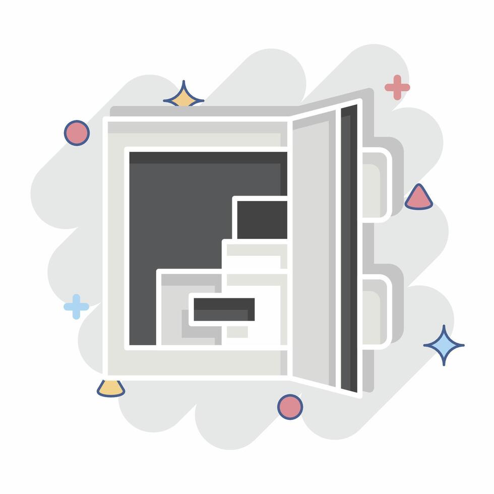Icon Door Sensor. related to Home Security symbol. comic style vector
