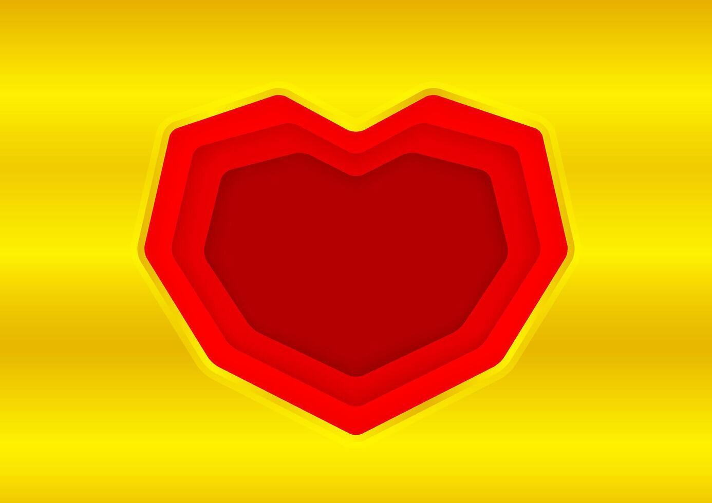heart shape red on gold background, red frame shaped heart on golden texture for greeting card paper, luxury heart shape red color for decoration valentine graphic icon, cute heart shape symbol vector
