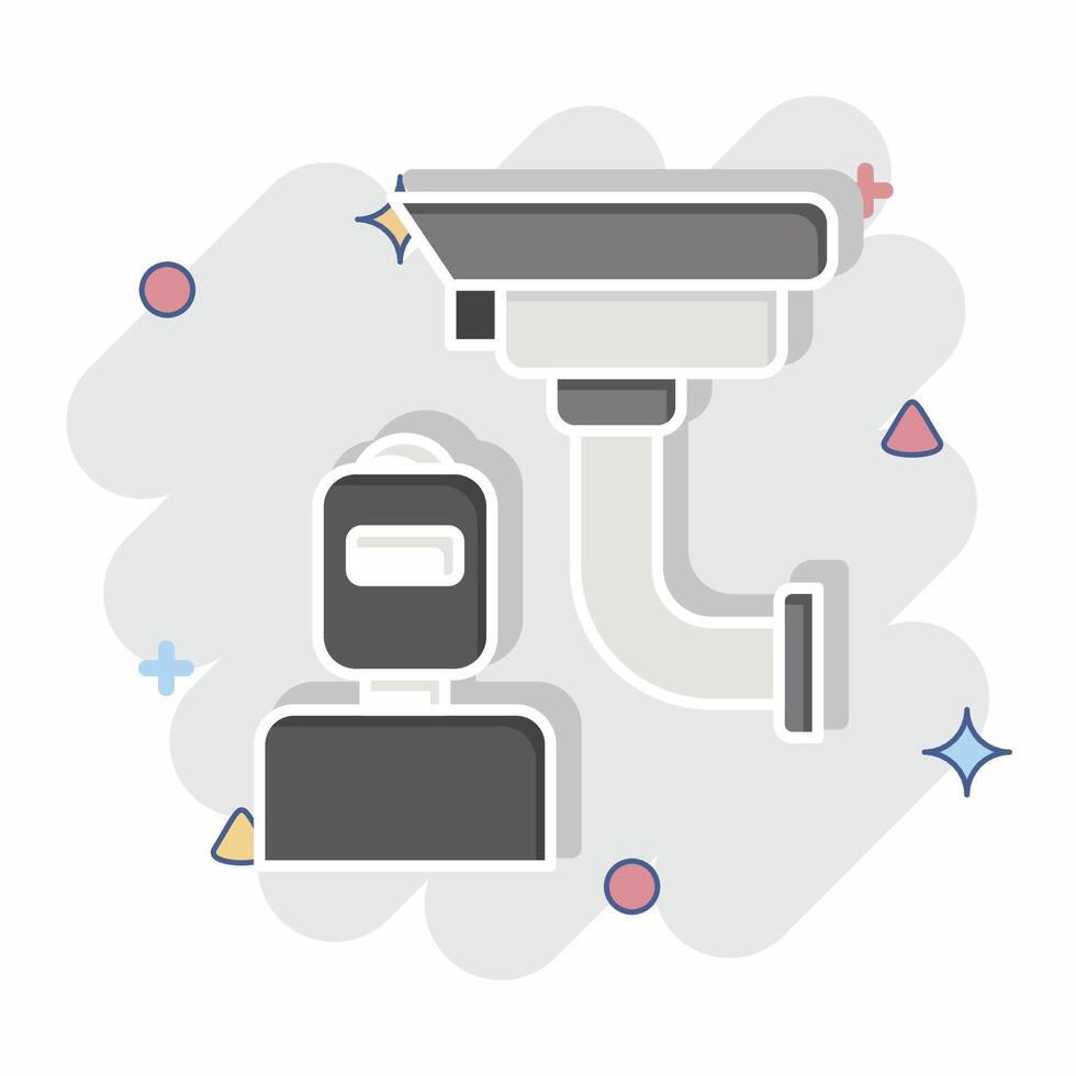 Icon Intrusion. related to Home Security symbol. comic style vector