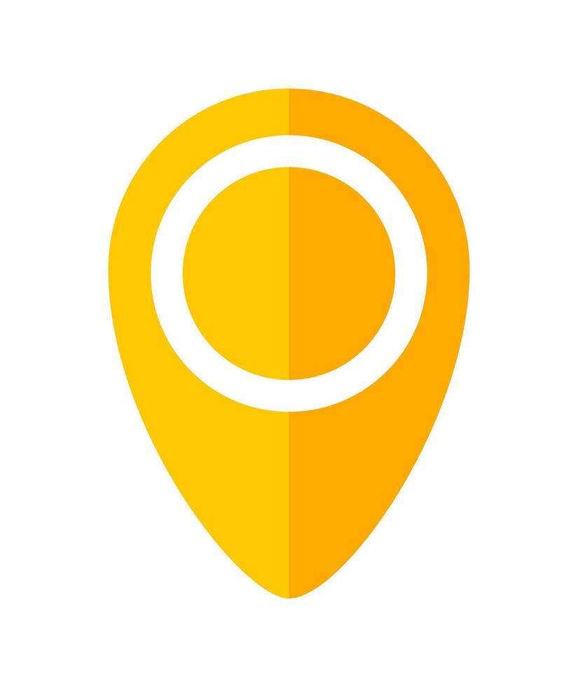 pin point symbol orange for icon isolated on white, modern yellow pin circle for location icon marker, simple orange pin symbol for position map, pin place flat icon orange for navigation search vector