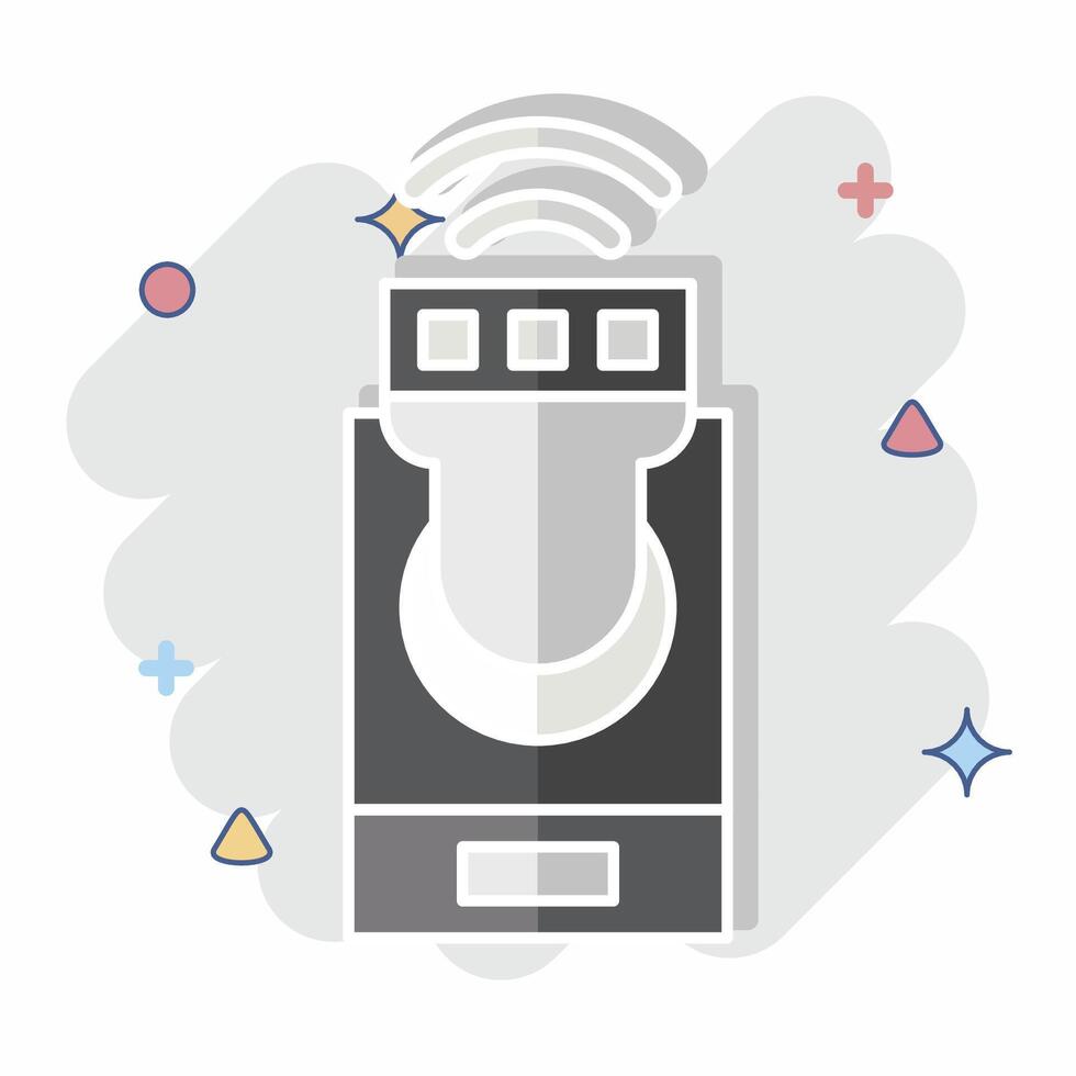 Icon Smart lighting. related to Home Security symbol. comic style vector