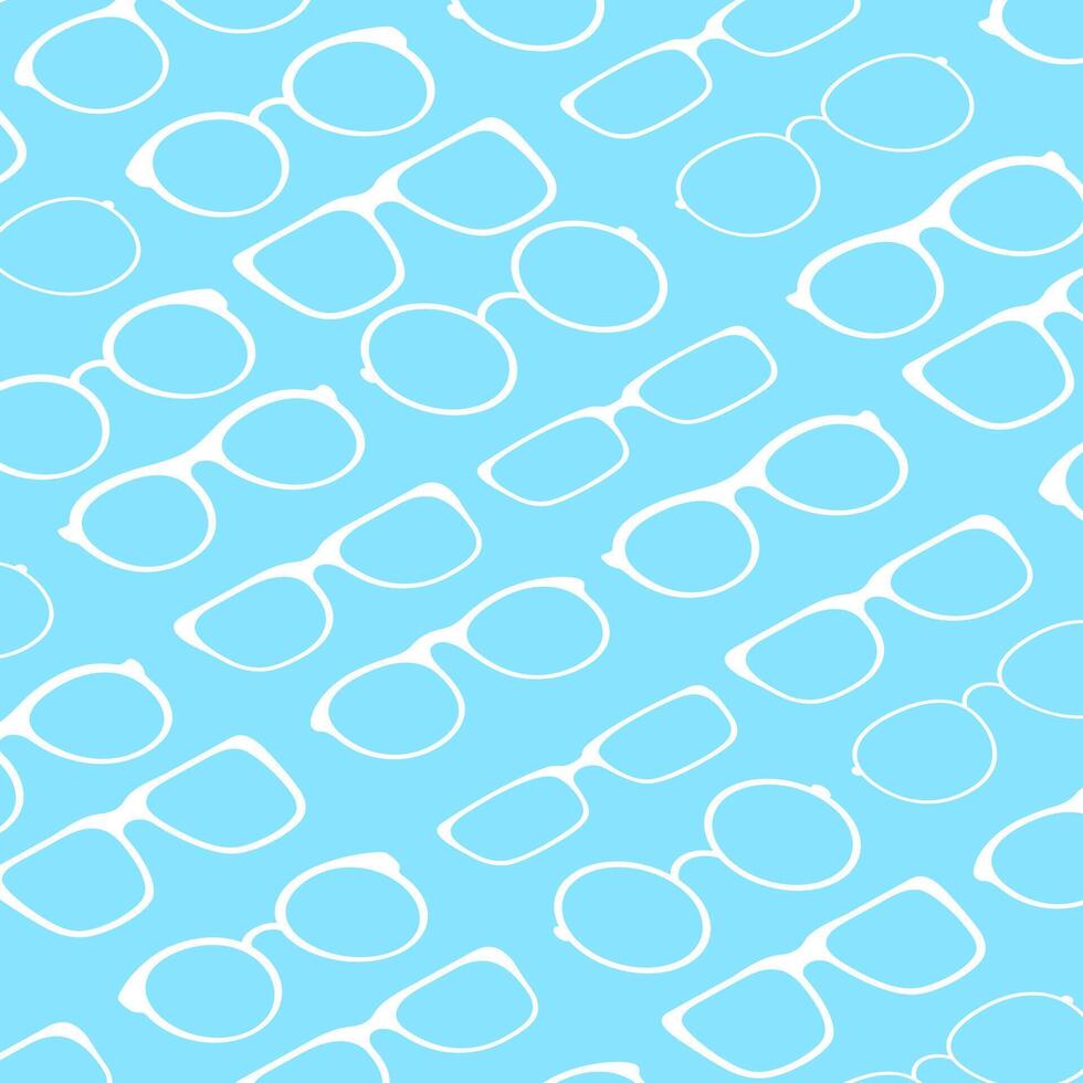pattern fashion glasses illustration flat on blue pastel colors, graphic glasses for background patterns design, fashionable eyeglasses flat style wallpaper, striped sunglasses or eyewear banner vector