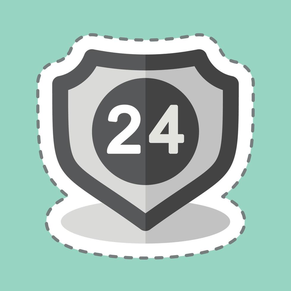 Sticker line cut 24 Hour Security. related to Home Security symbol vector