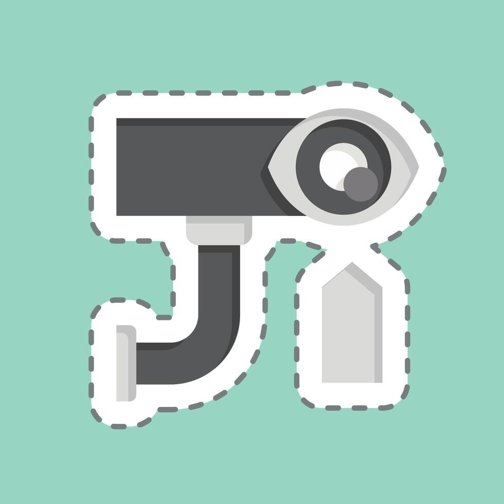 Sticker line cut Electronic Surveillance. related to Home Security symbol vector