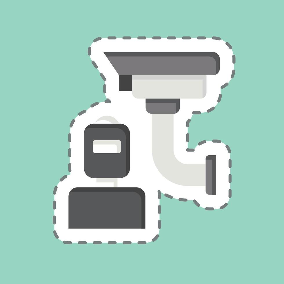 Sticker line cut Intrusion. related to Home Security symbol vector