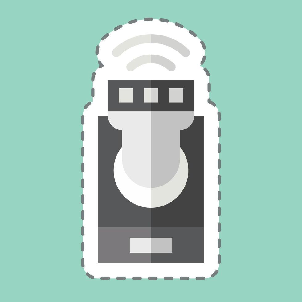 Sticker line cut Smart lighting. related to Home Security symbol vector