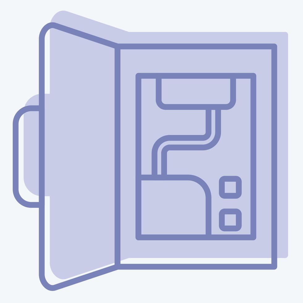 Icon Backup Battery. related to Home Security symbol. two tone style vector