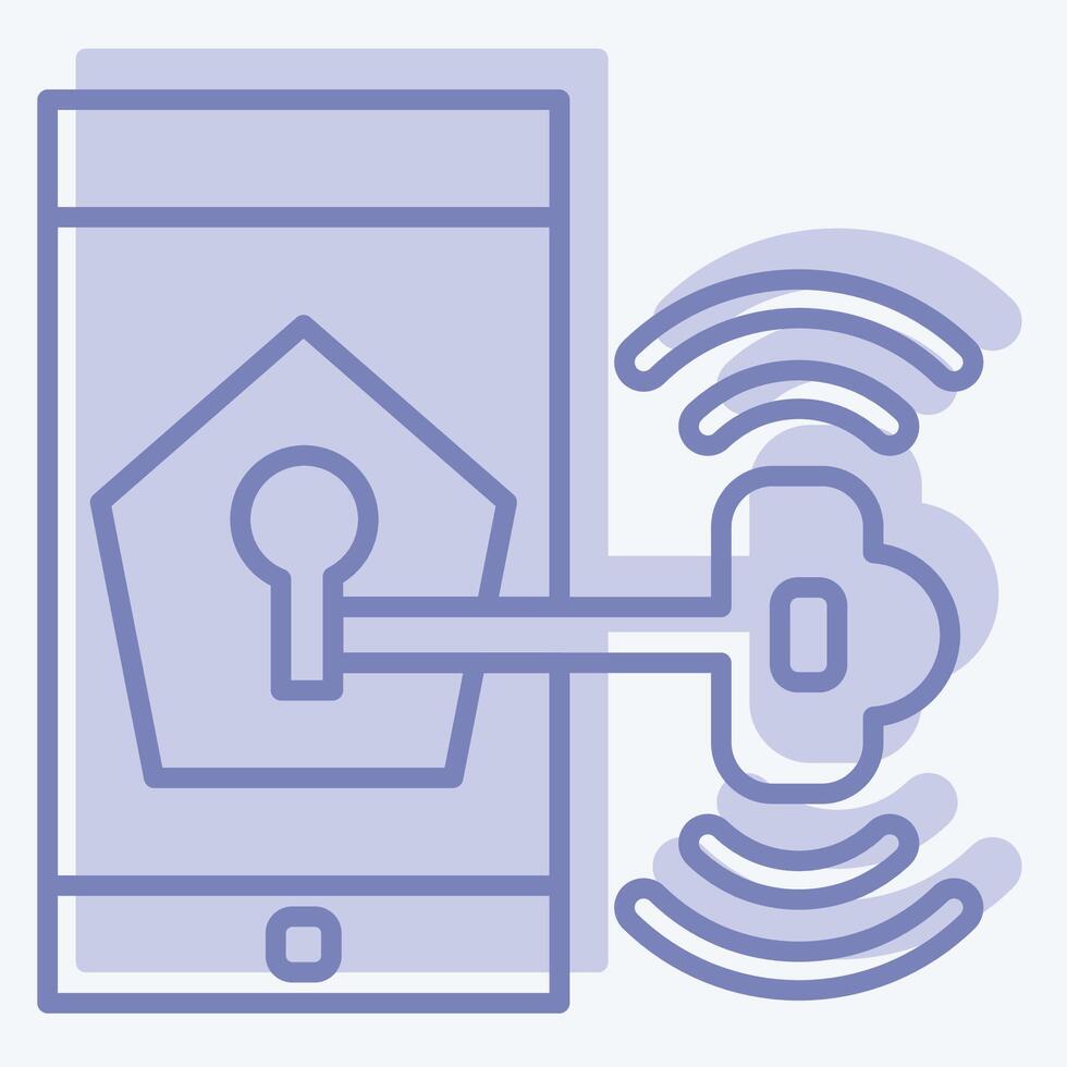 Icon Phone Security. related to Home Security symbol. two tone style vector