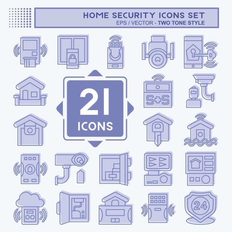 Icon Set Home Security. related to Education symbol. two tone style vector
