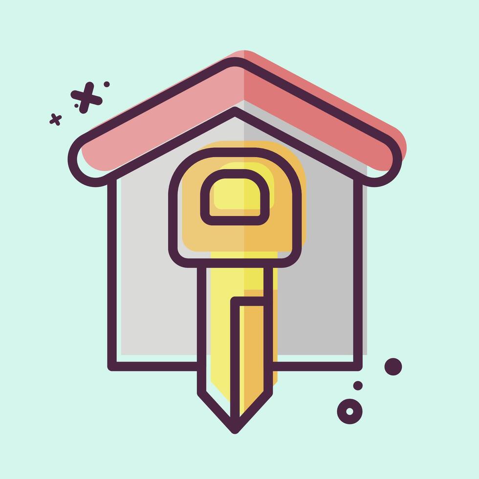 Icon Front Door Security. related to Home Security symbol. MBE style vector