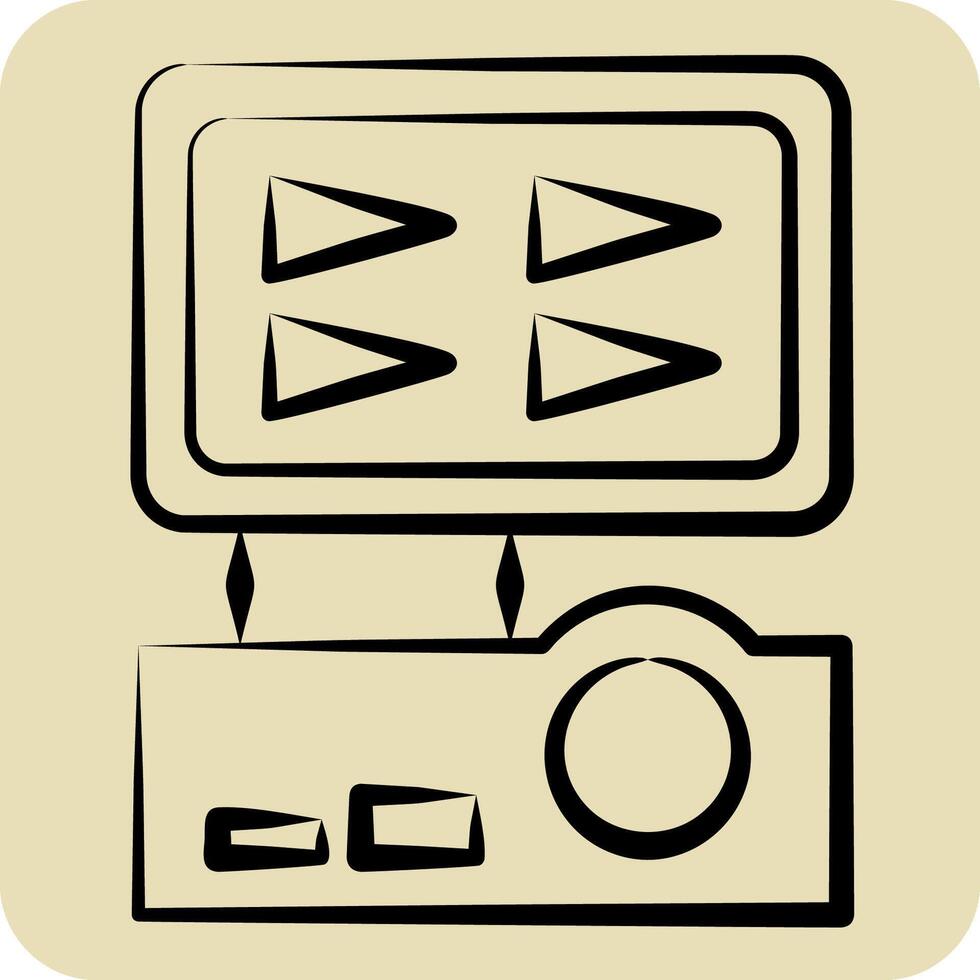Icon Digital Recorder. related to Home Security symbol. hand drawn style vector