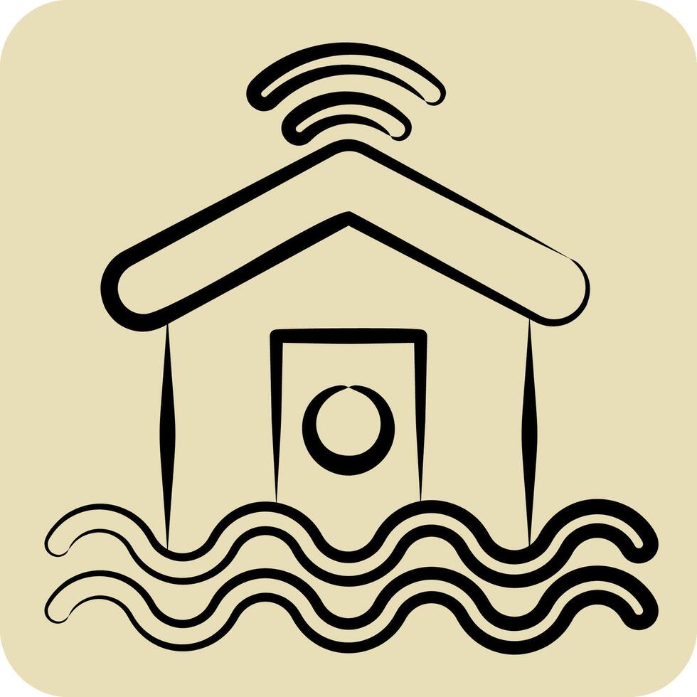 Icon Flood Sensor. related to Home Security symbol. hand drawn style vector