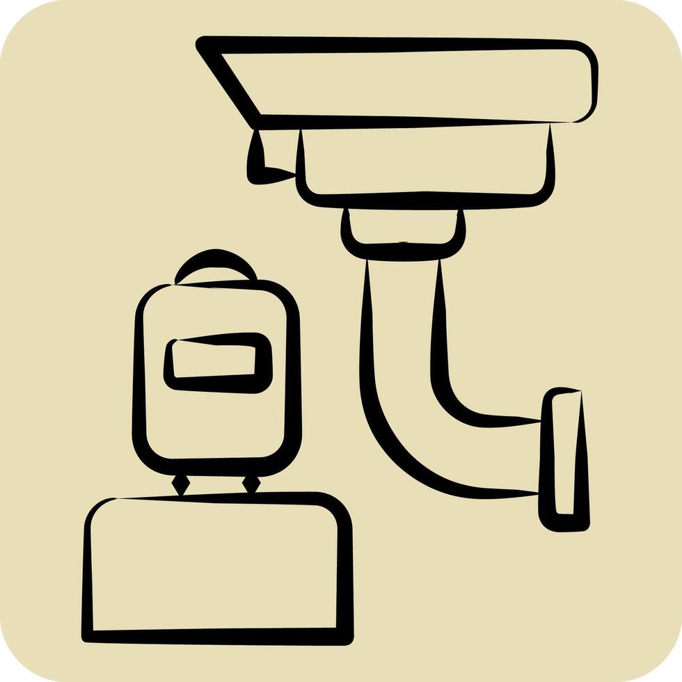 Icon Intrusion. related to Home Security symbol. hand drawn style vector