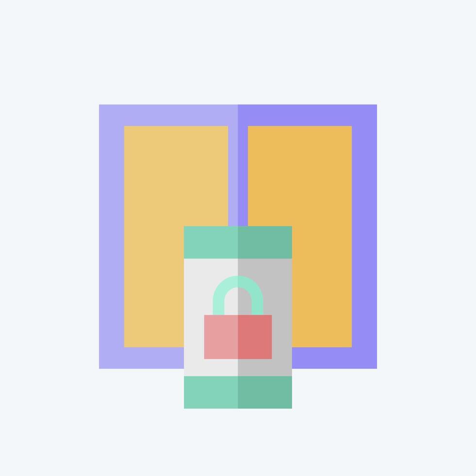 Icon Window Lock. related to Home Security symbol. flat style vector