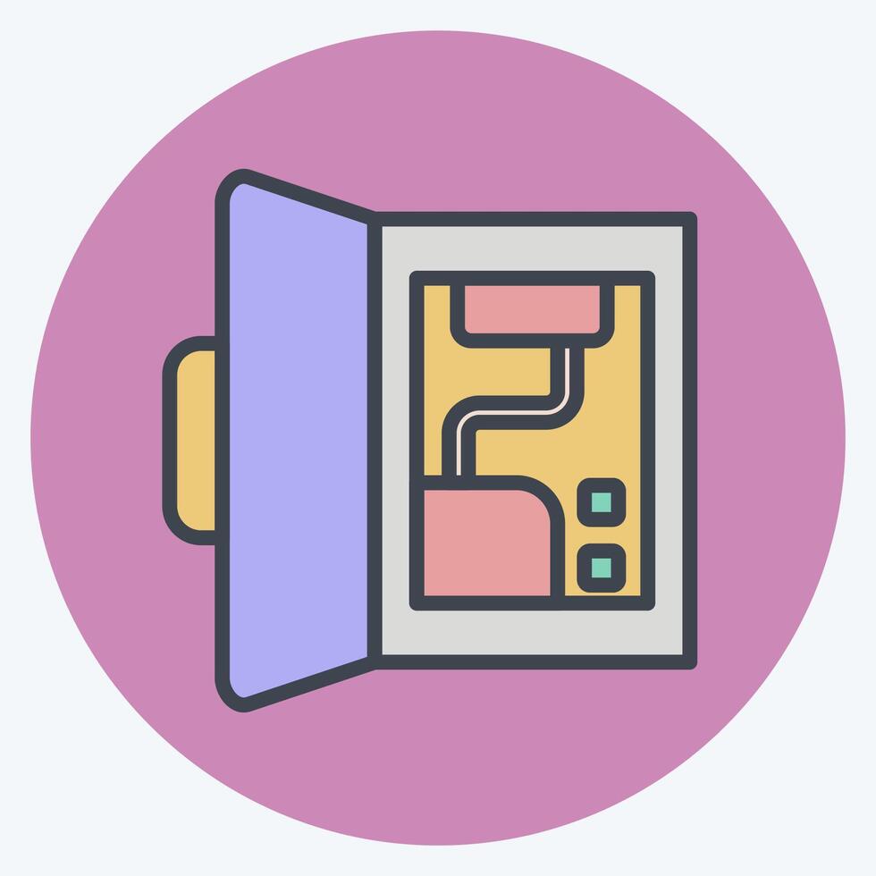 Icon Backup Battery. related to Home Security symbol. color mate style vector