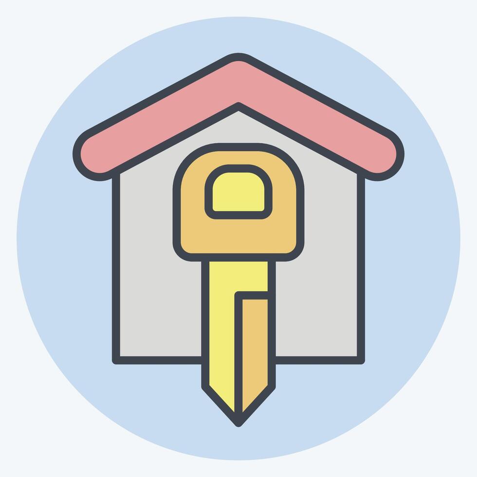 Icon Front Door Security. related to Home Security symbol. color mate style vector
