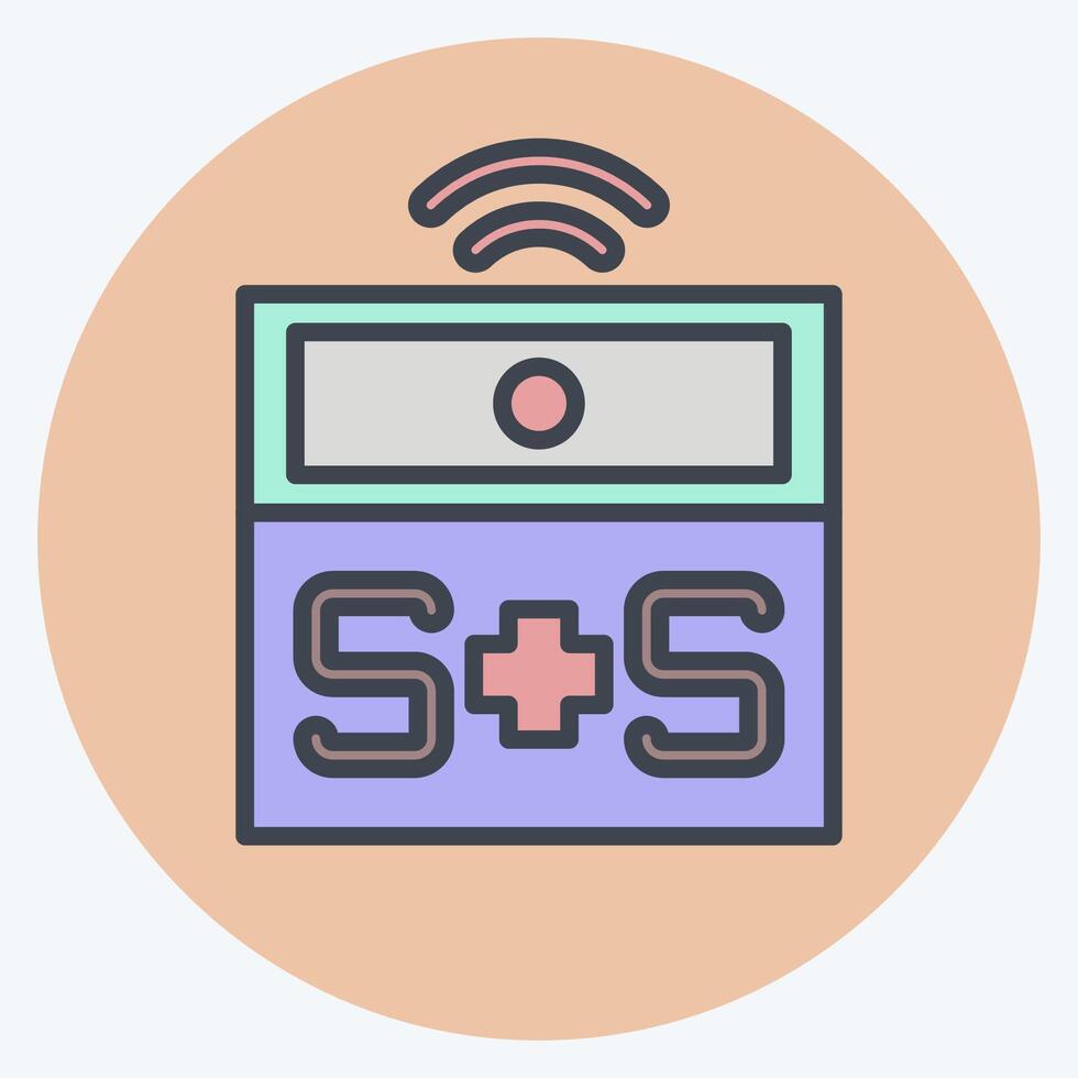 Icon Medical Alert. related to Home Security symbol. color mate style vector