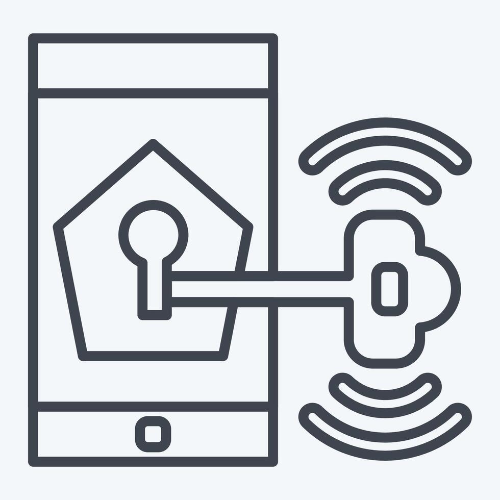 Icon Phone Security. related to Home Security symbol. line style vector