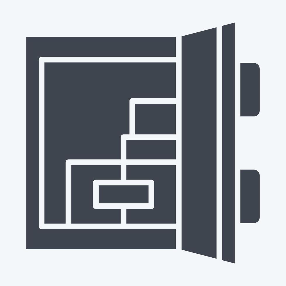 Icon Door Sensor. related to Home Security symbol. glyph style vector