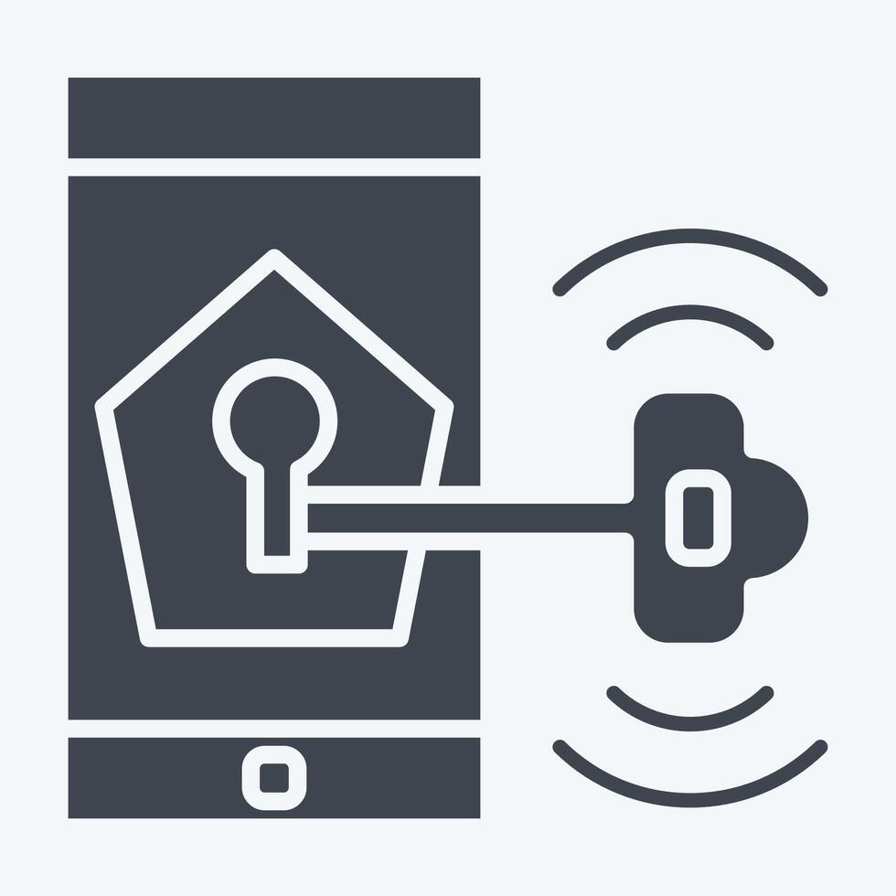 Icon Phone Security. related to Home Security symbol. glyph style vector