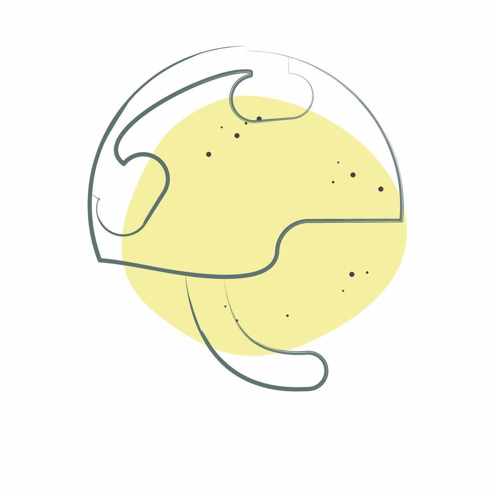 Icon Millitary Helmet. related to Military symbol. Color Spot Style. design editable vector